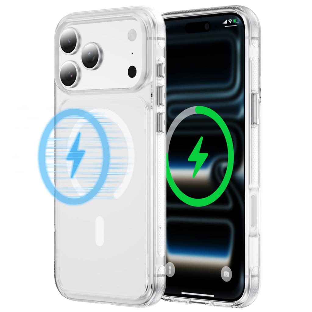 Crystal Clear Magnetic Phone Case With Anti Slip Texture Raised Camera Protection Compatible With iPhone 12 To 17 Pro Max Wireless Charging Support