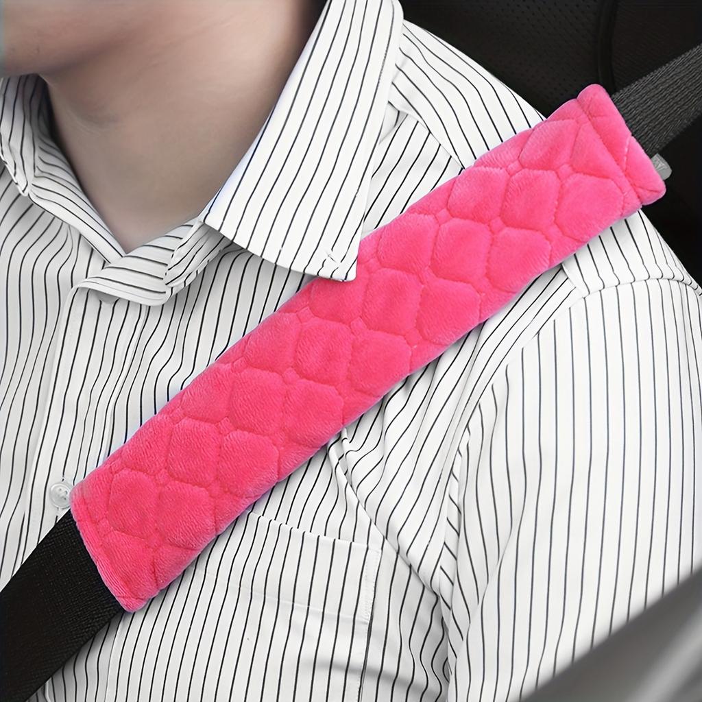 1Pc Travel Accessory Plush Car Seatbelt Embroidered Shoulder Pad