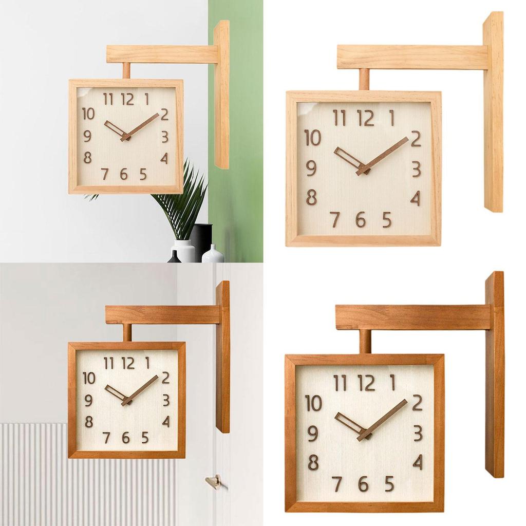 Wall Clock Elegant Creative Compact Double Sided 360 Degree Rotation Home Decoration for Office Hotel Classroom Bedroom Home