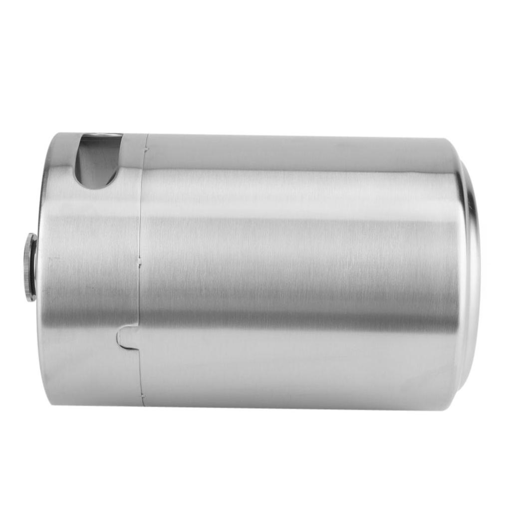 Mini Stainless Steel Beer Barrel with Spiral Cover Lid Practical Home Hotel Supplies(5L)