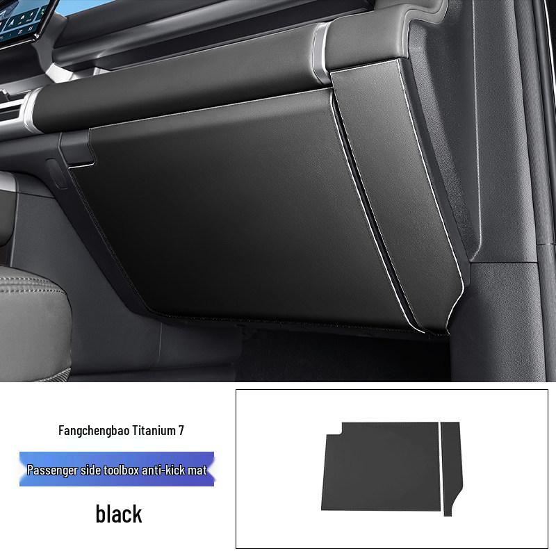 Leopard Titanium 7 Car Door Kick Mats - Anti-scratch Leather Protection Stickers for Interior Modification