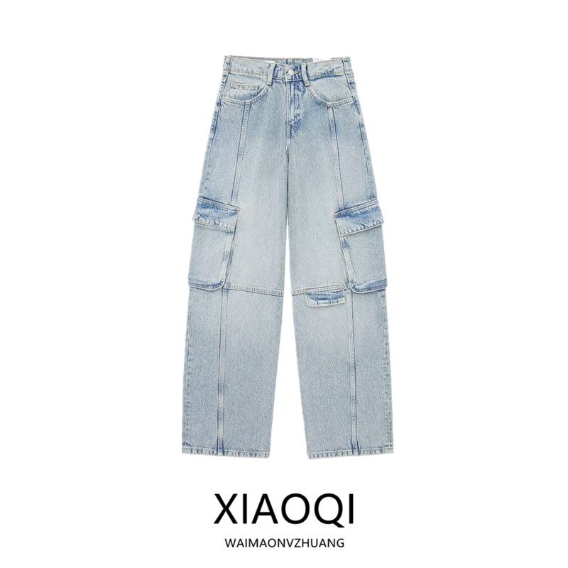 Fashion Style 2024 Spring/Summer New Arrival Women's Clothing Slim Looking Easiest for Match Overalls Mid Waist Denim Pants 4730030