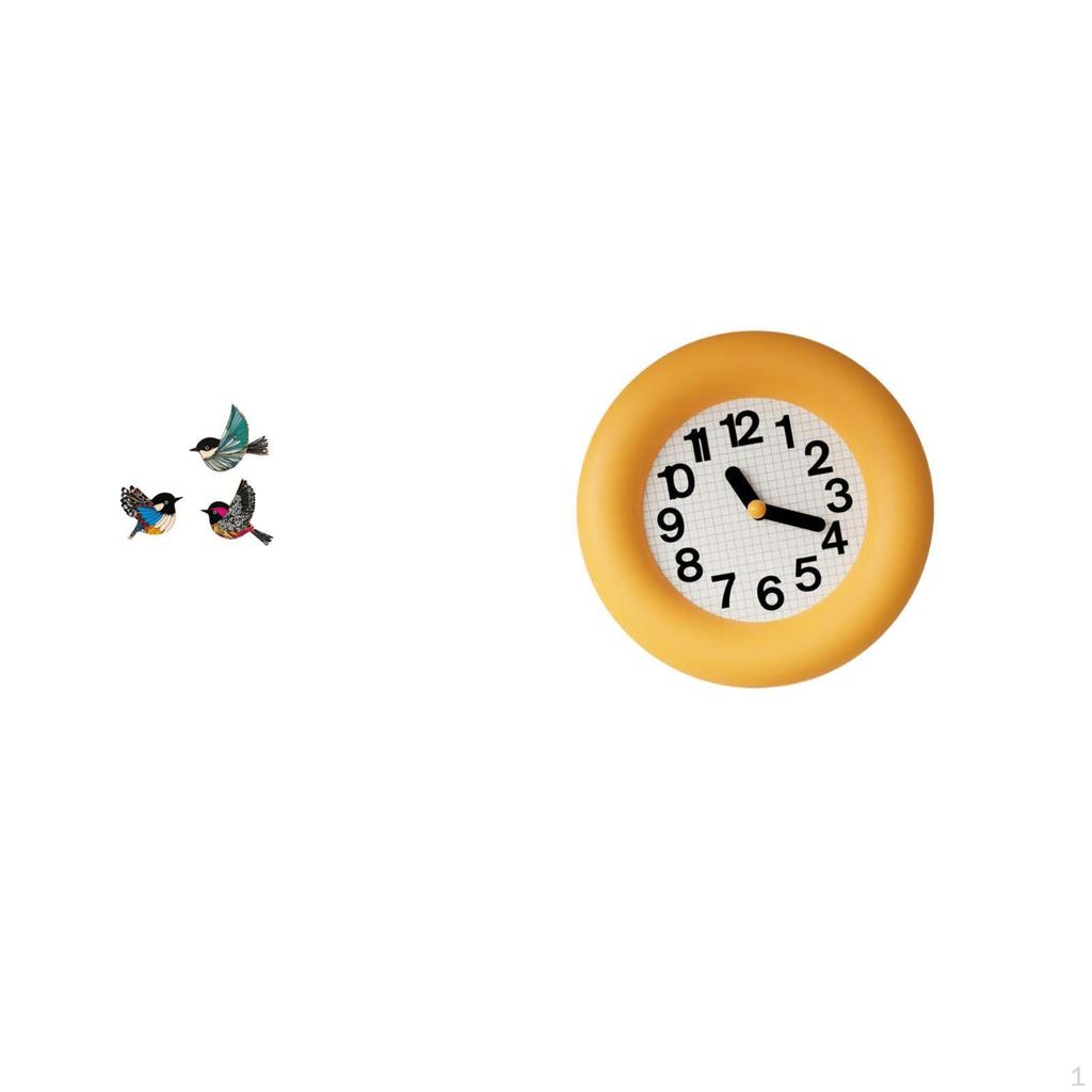 Wooden Bird Wall Art And Silent Analog Clock Decor for Garden Study Room Farmhouse Kitchen Dining