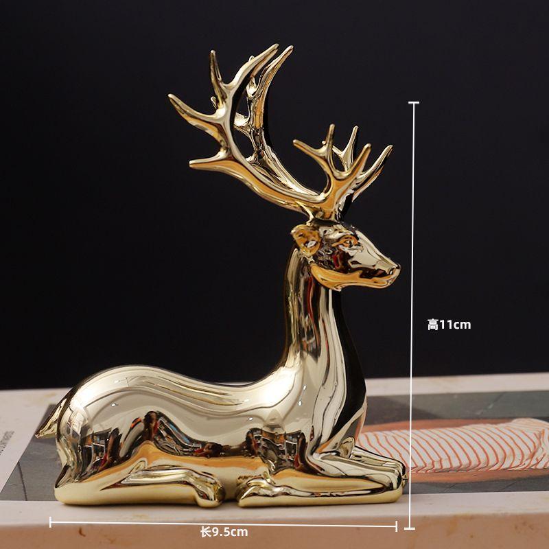

gold Elk Living Room Entrance Wine Cabinet Soft Decoration Ornament Home Modern Light Luxury High-end Statue