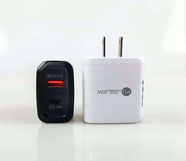 Dual-Port PD20W USB Charger, US Standard - Fast Charging for iPhone and Apple Devices