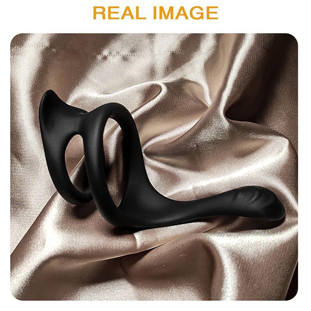 Silicone-Cock/Penis-Ring-Male-Stronger-Dual Ring-Adult-Couple-Toy-Use Lubricants