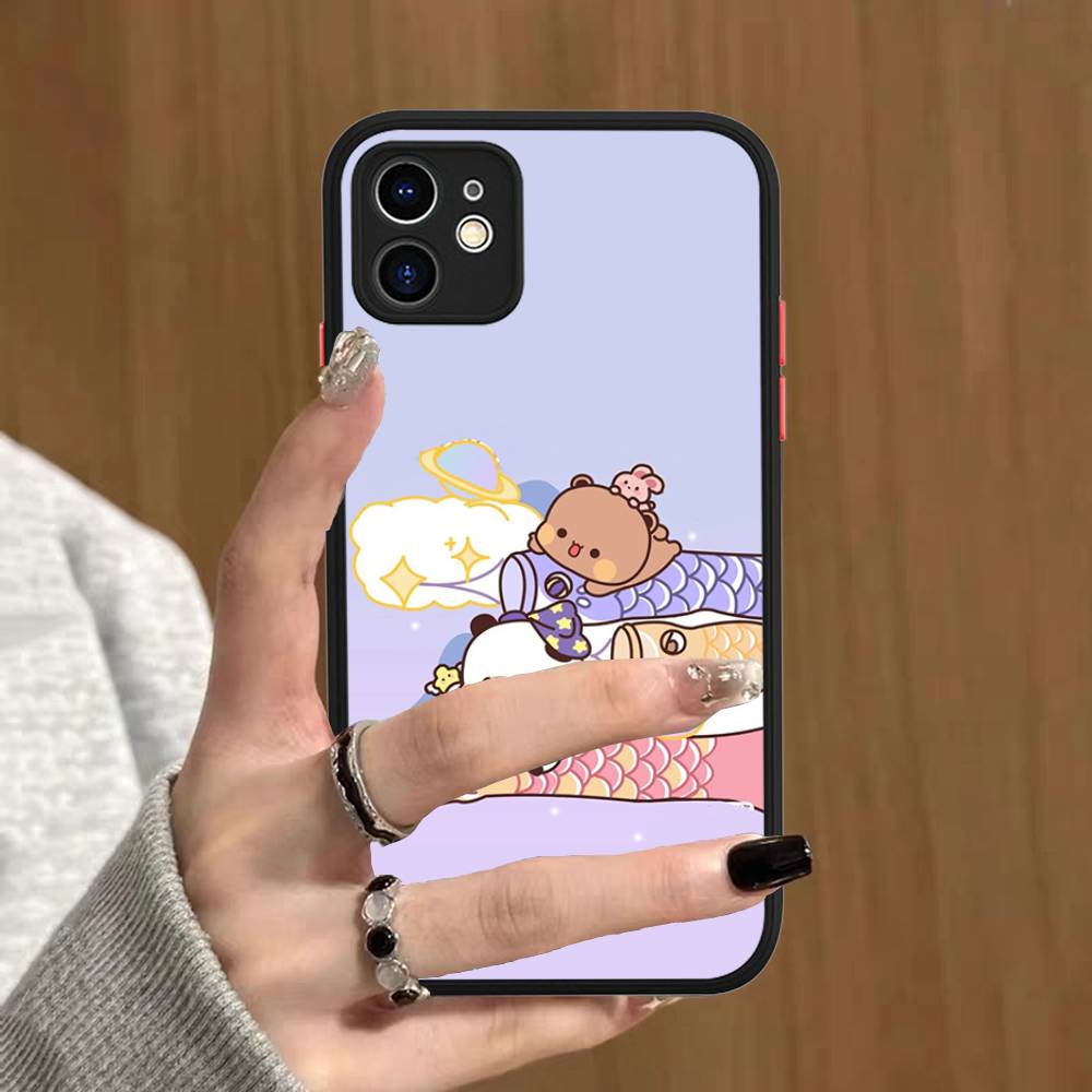 BuBu And DuDu Phone Case For IPhone 11 12 13 14 15 16 Pro Plus X XS MAX Matte Bumper Shockproof Cover