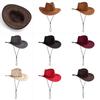 Brown Red Felt Cowboy Hat Western Cowgirl Cap Fancy Dress Costume Child Outfit for Party Role for Play Cosplay Holiday