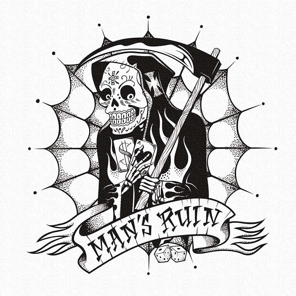 Art Deli Skull Rock Fabric Wall Art Panel ol-8387-mans-ruin-L, 57 x 57 cm