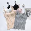 Bra-Integrated Modal Ice Silk Camisole for Women - Strapless, Anti-Exposure, Chest-Padded Top for Inner or Outer Wear