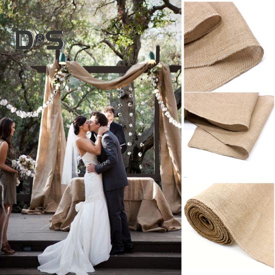 Party Tischläufer Jute Stoff Boho Stil Fleckabweisend Wohnkultur DIY Handwerk Wiederverwendbar Tischschutz Dekoration Prom Bankett Tischläufer für