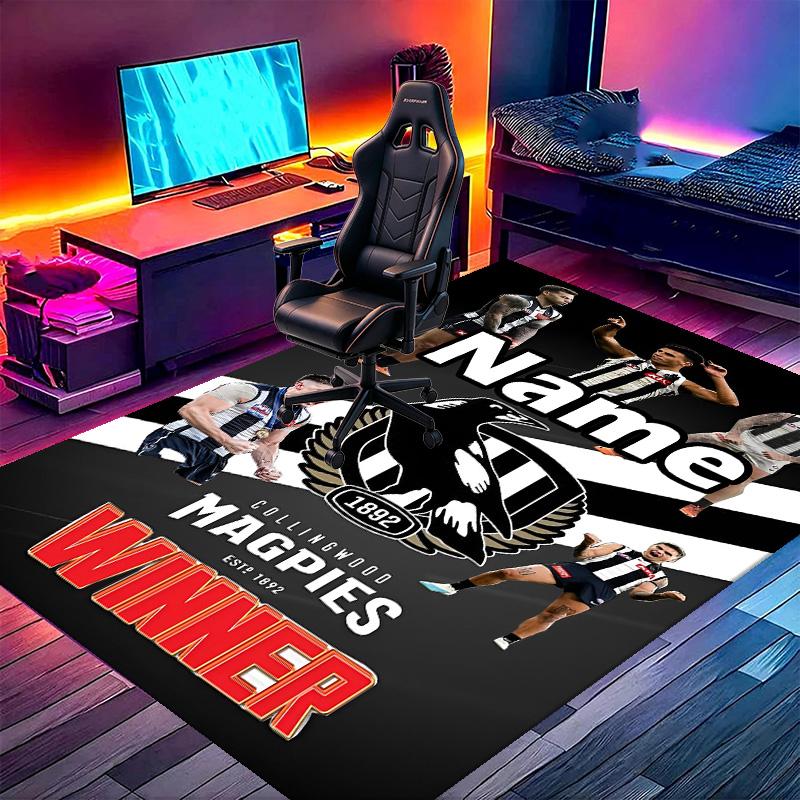 Custom Name Personalized Football Club Print Carpet, Versatile Home Decor Rug, for Playroom, Apartment, Balcony, Entryway, Hallway Gift