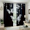 Elegante Schwarz-Silber Schmetterlings-Design bedruckte Gardinenstangen-Tasche Heimdekoration Zimmer Hergestellt aus Polyester