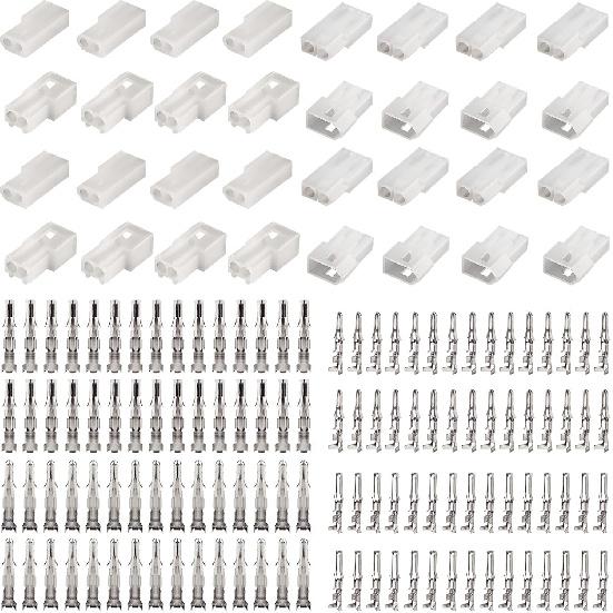 

JRready ST6475 2 Pin Connector Electrical Wiring Connector Kit 18-24AWG/14-20AWG Crimp Terminals Molex Standard .062 and .093 Series Connector 8 062 +093 Series Connecto