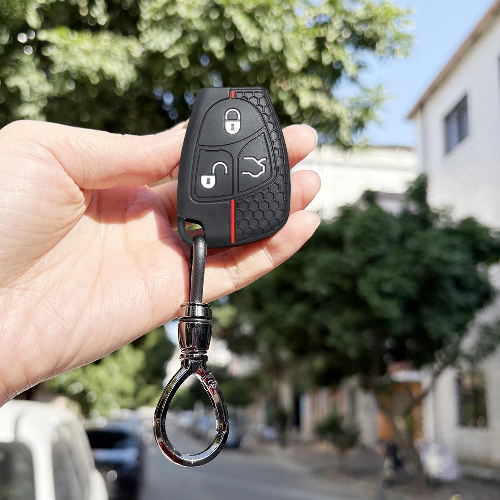 Keychain Key Case For Mercedes Benz V180 C B E R Class Gl Cls Clk W211 E200K W202 W210 Clk 230K C240 Car Remote Key Cover Caps