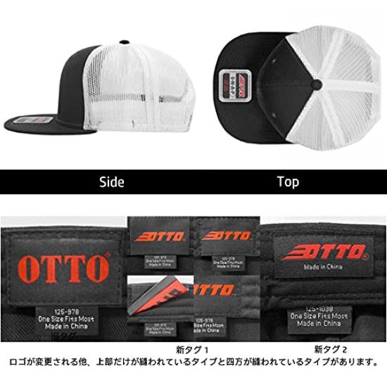 Otto Baseball Snapback Cap with Flat Cotton 6 and Polyester Mesh Available In Gray and Black 141-1070 Visor, Front, Panels, Back,