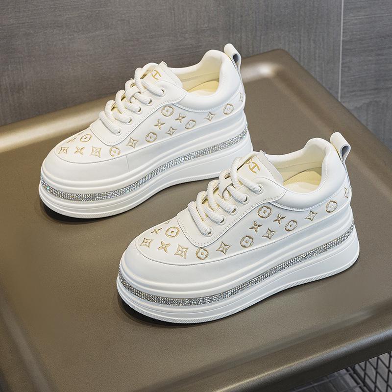 2025 Women's Genuine Leather Rhinestone Espadrilles: Versatile, Casual Spring/Autumn Sneakers