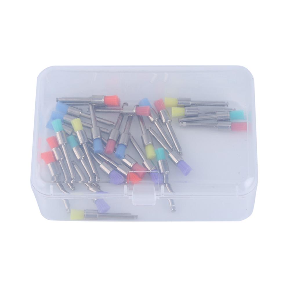 100pcs Pincéis de Nylon de Cores Variadas Plano Polimento Dental Polidor Pincel