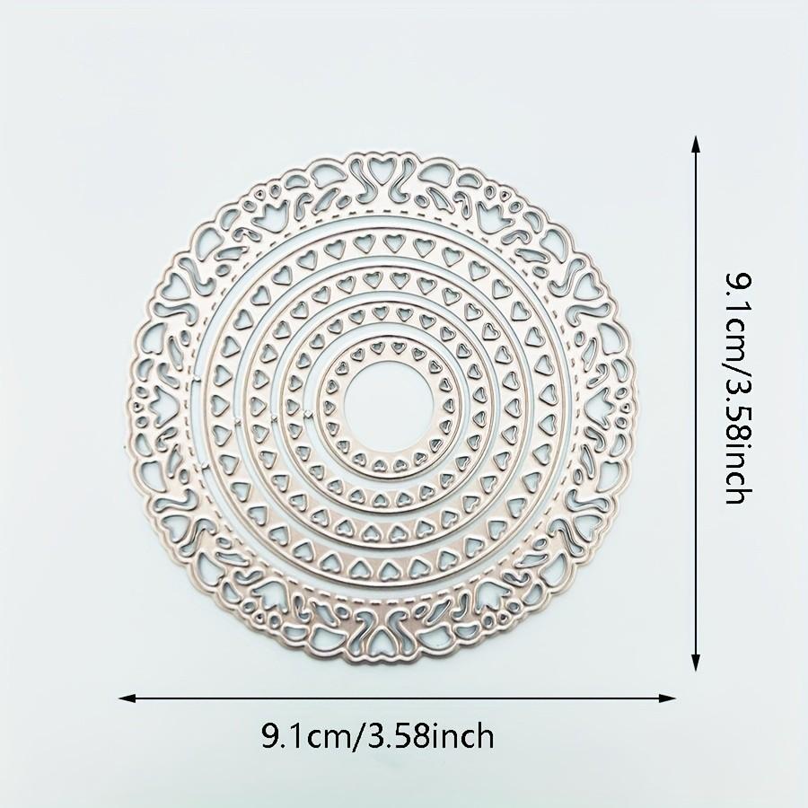 5 Stück/Set Runder Herzförmiger Rahmen Hintergrund Metall Stanzschablonen Schablone für DIY Scrapbooking Fotoalbum Prägepapier Karten Handwerk Stanzteile