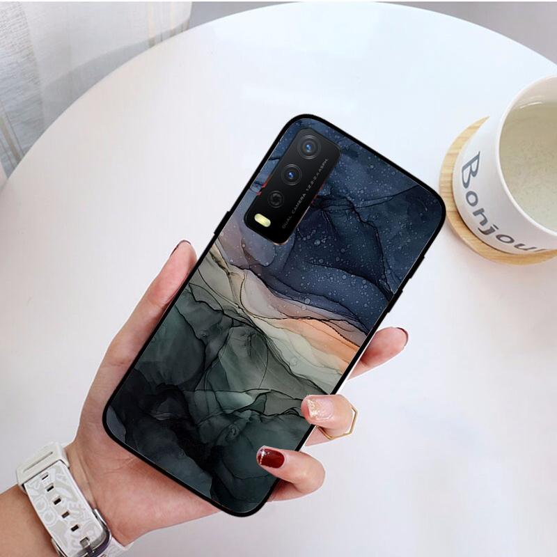 Husa de telefon din marmura colorata pentru VIVO Y31 Y21 Y70 Y21S Y20 Y72 1907 Y12 Y11S Y53S Y33S Y55 Y76 Y51 Y15S Y01