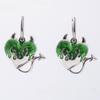 Gothic Personality Silver Color Stainless Steel Red Drip Glaze Heart-shaped Flame Arrow Tail Dangle Earrings for Women Jewelry