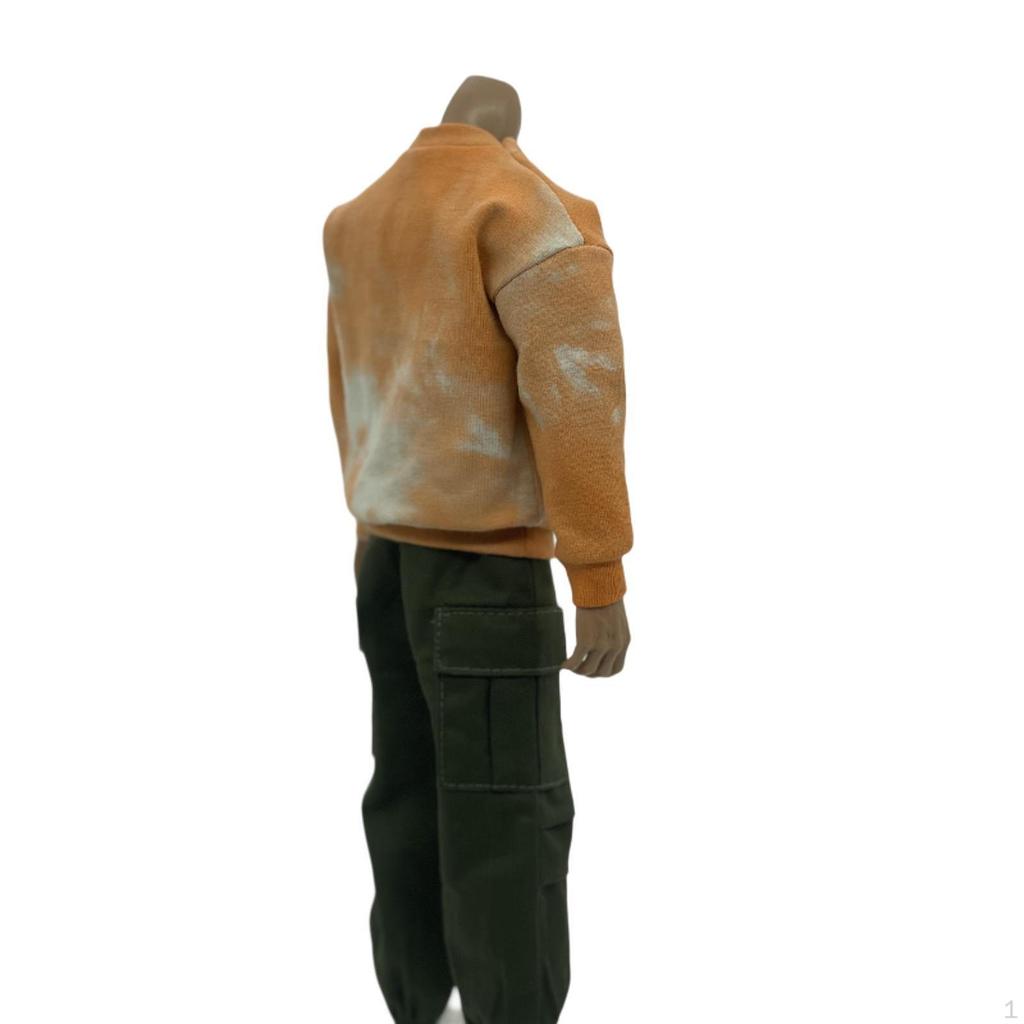 2 Pieces 1/6 Scale Top and Pants Miniature Clothing Garment Costume for 12" Male Action Figures Doll