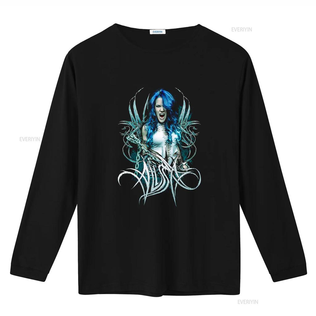 Camiseta Alissa White Gluz Foto Logo Ajustada para Hombre Talla Pequeña Diseño Gótico Rock Negro vintage Lavada Unisex gráfica Elegante Casual