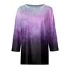 Women's Fashion Casual Round Neck 3/4 Sleeve Loose  Printed T,Shirt Ladies Top