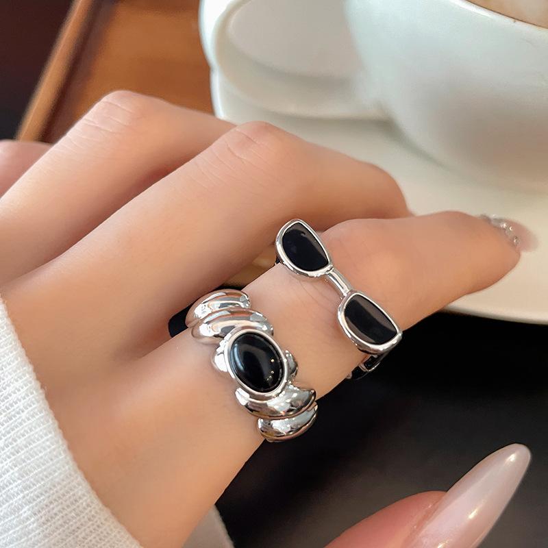 Sweet And Cool Glasses, Ring Stacking, Niche Design, Personalized Fashion Opening Design, High-End Ring.