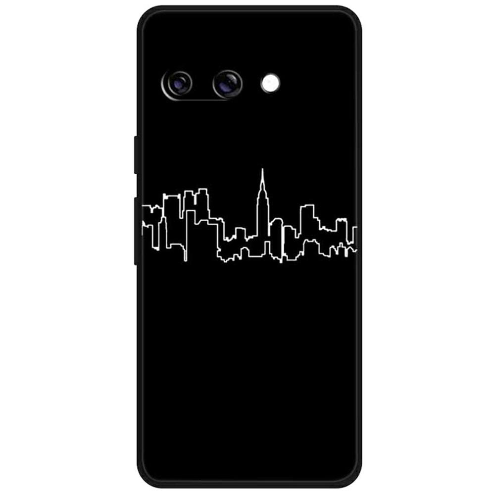 

For Google Pixel 9a Line Art Case Anti-Scratch Soft TPU Phone Cover Bicycle