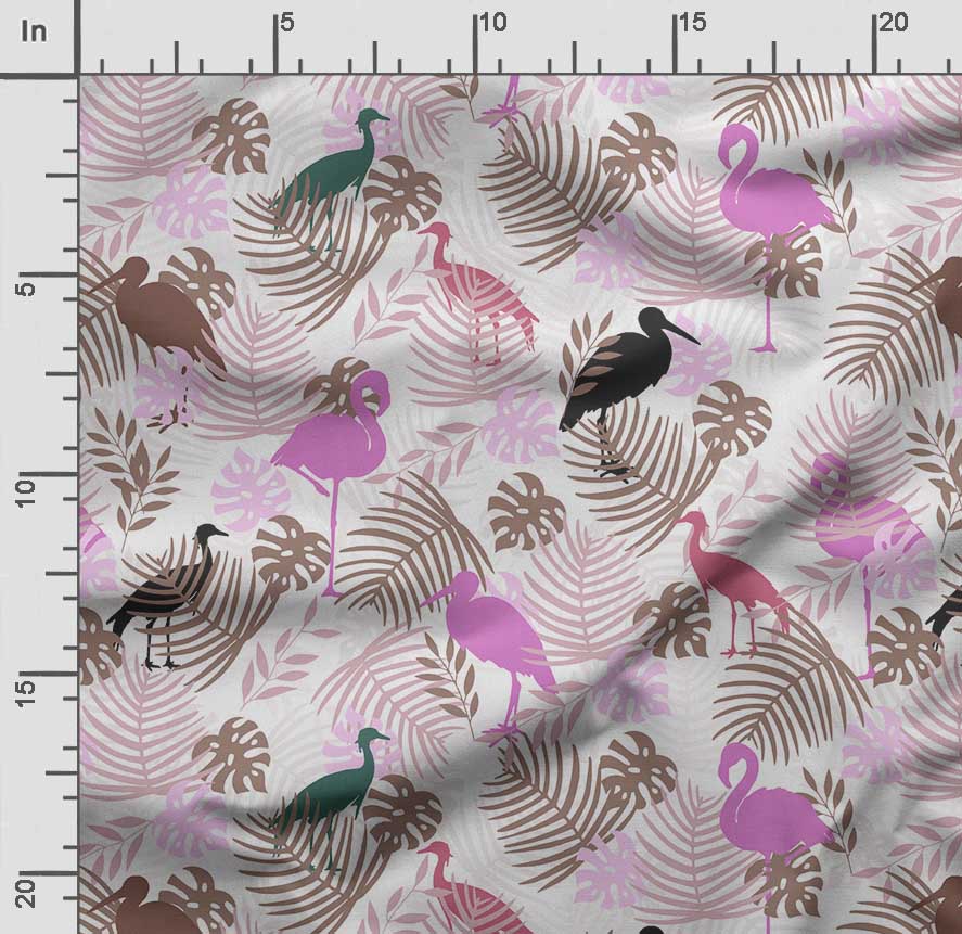 Soimoi Potisk ptáků s listy, Bavlna Cambric, Prošívaná látka prodávaná The Yard 42 palců široká, bavlněná látka střední gramáže, Šicí potřeby,