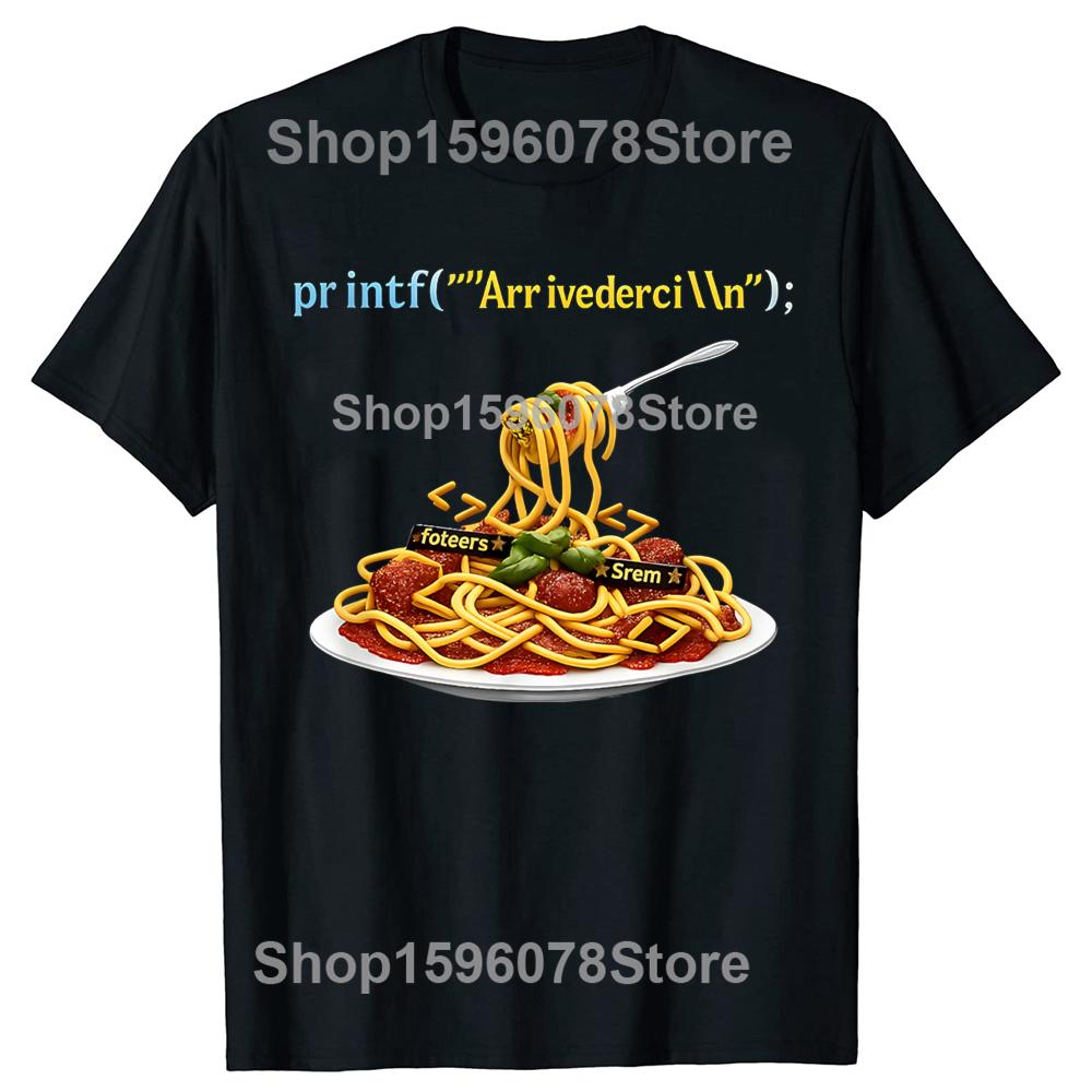 Programmer Adulting Humor Spaghetti Code T Shirts Men Pure Cotton Humor Streetwear Tee Shirt Short Sleeve Unisex Loose Clothing