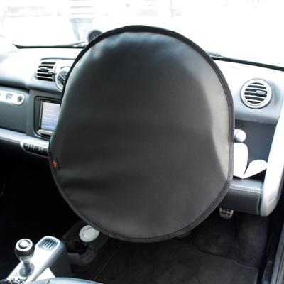Parasol Cubre Volante Parasol Tipo Cuero Liso Negro Para Coches Ligeros y Coches Normales Estilo Z