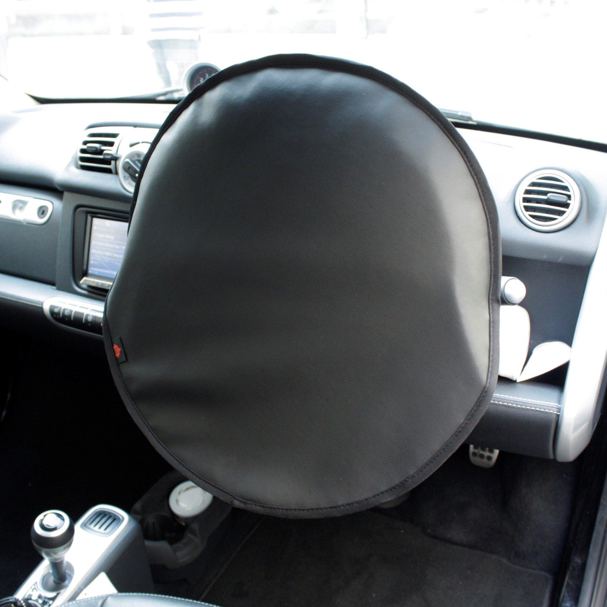 

Sunshade Steering Wheel Cover Sunshade Plain Leather Type Black For Light Cars and Regular Cars Z-style чёрный