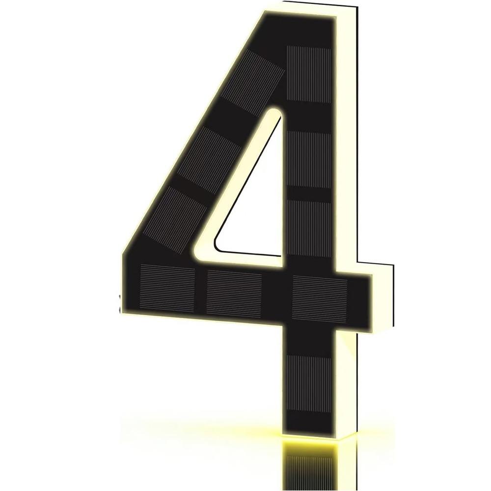 Solar Powered Solar House Numbers 6.7 Inch Size Lighted House Numbers  Home Exterior