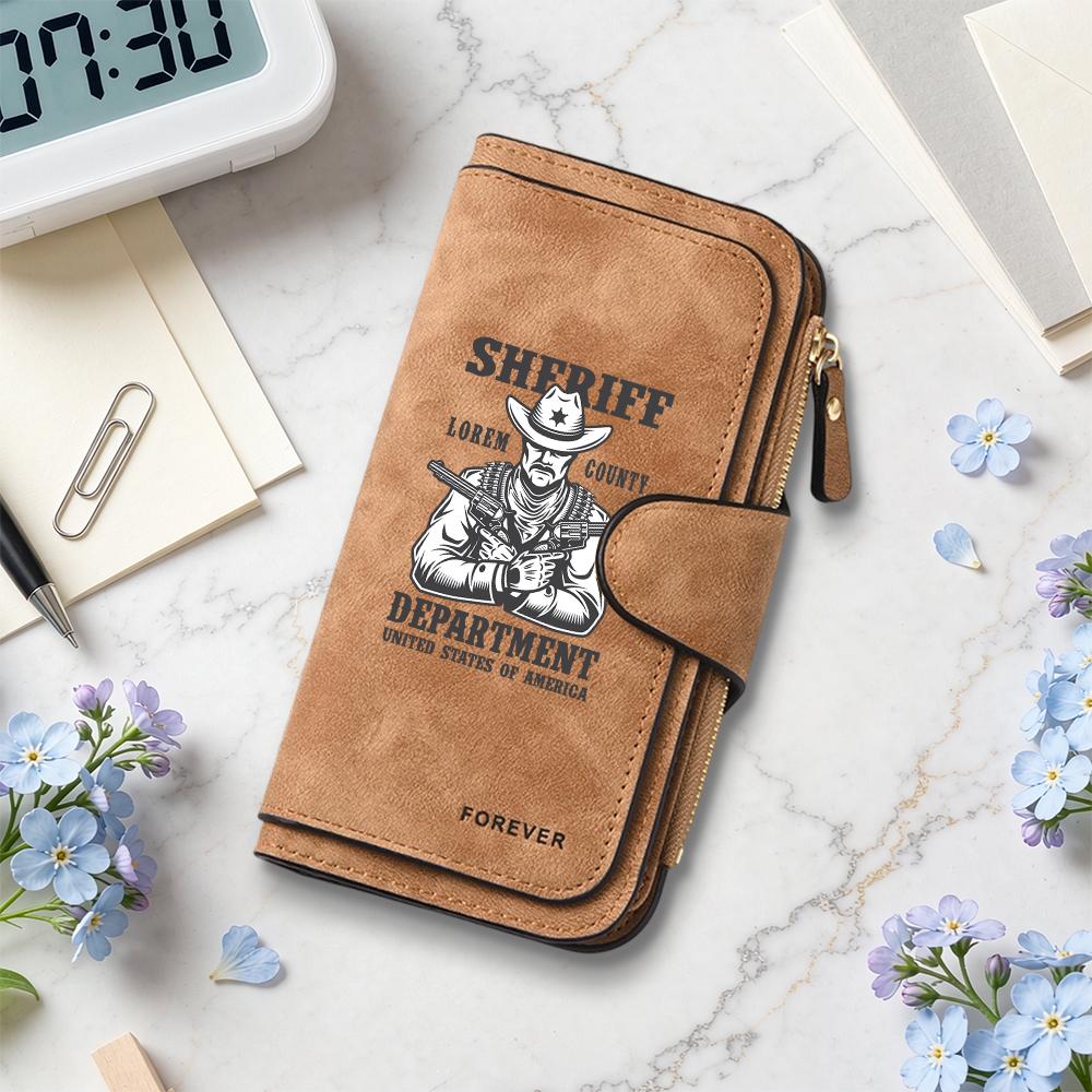 Cowboy Printed Long Wallet Forever Portable Card Holder Fashion Purse