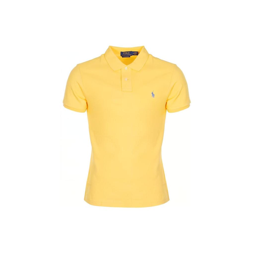 Polo Ralph Lauren Logo Embroidered Slim Fit Short Sleeve Polo Shirt Men tops Yellow 710680784-361