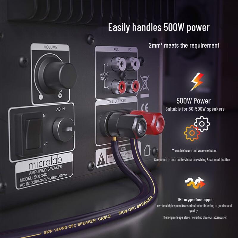 Cavo Altoparlanti SKW Audiophile 14AWG a 360 Fili OFC