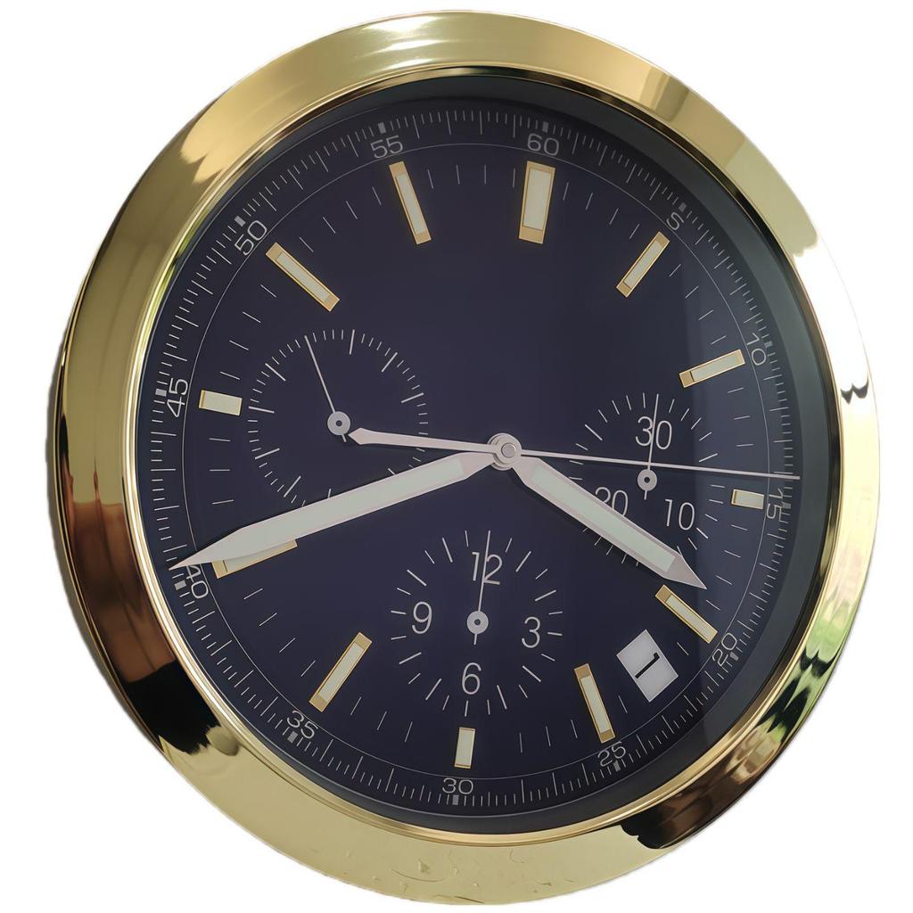 Leuchtende Lux Wandmontierte Metalluhr: Modernes Dekorationsstück für Wohnzimmer