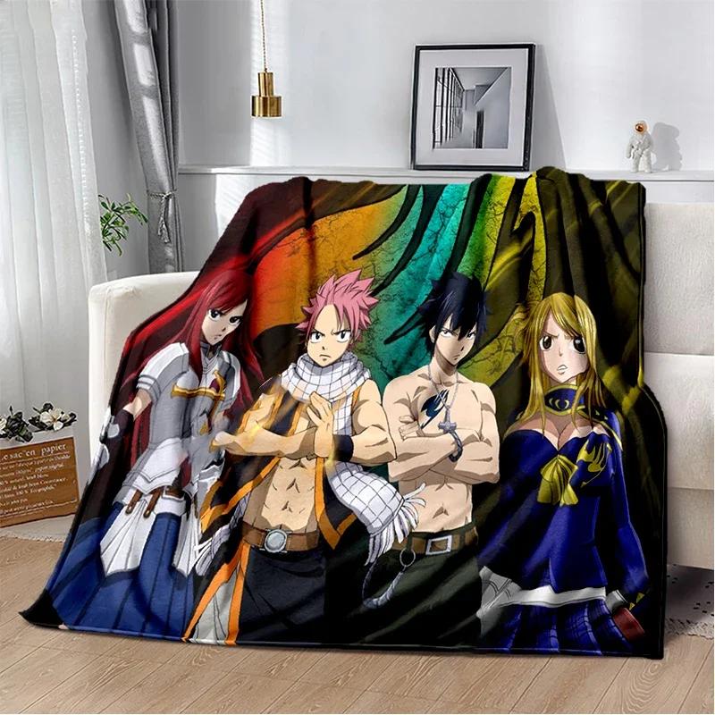 

3D Print Anime Fairy Tail Blanket Soft Sofa Cover Throw Blanket Fleece Tapestry Lightweight Warm Bed Blankets for Bedroom Couch 75x90cm