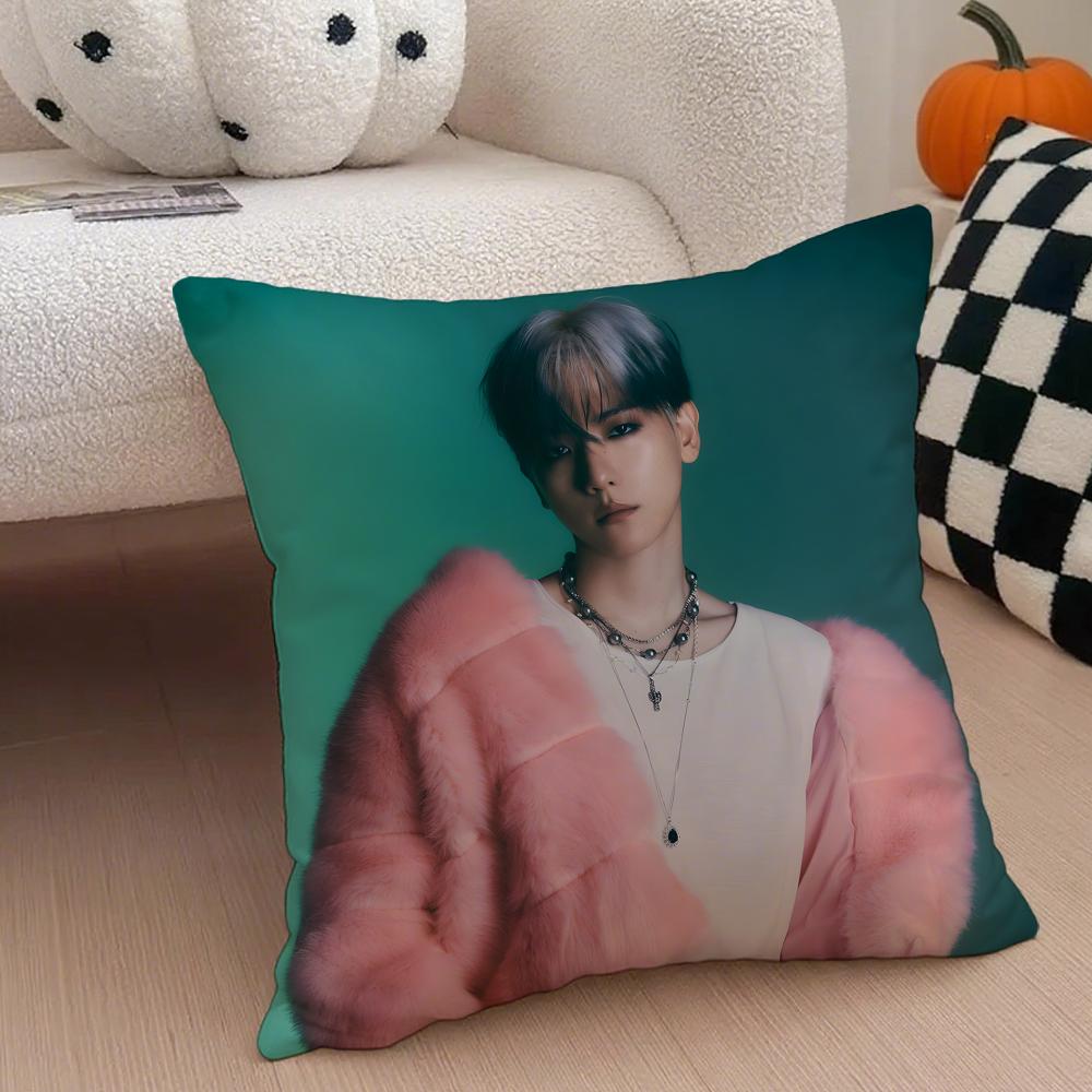 singer charming BBaekhyun Cushion Cover Throw Pillow Cover Hidden Button Durable Polyester Chair Cushion