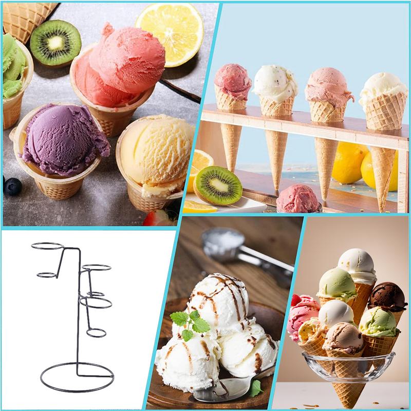 Ice Cream Cone Holder Black Iron Cotton Candy Stand Home Iron Art Ice Cream Cone Holder for Ice Cream Cone Candy Popcorn
