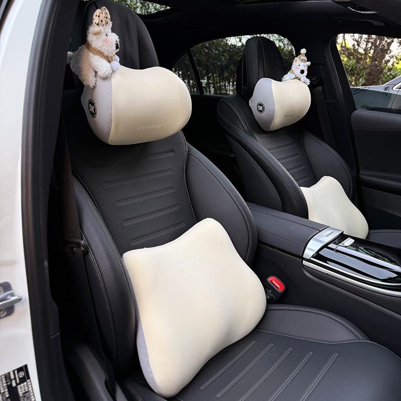 2025 Cute Creative Car Headrest & Lumbar Neck Support Pillow Set