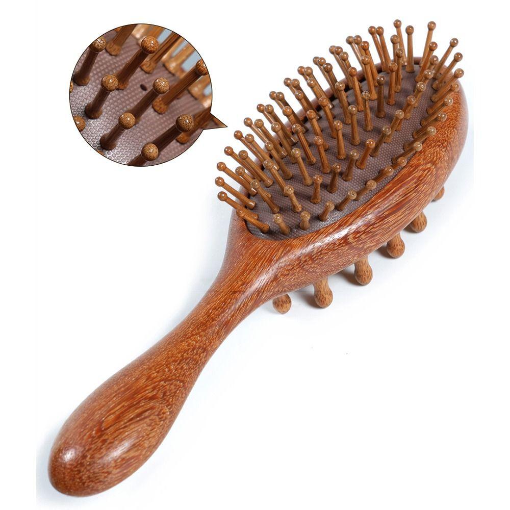 Anti-Static Air Cushion Hairbrush Double-Sided Wooden Meridian Hair Comb  Hairdressing