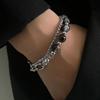 1Pcs High Quality Stainless Steel Lce Cracking Bead Splicing Bracelets For Men Women Link Chain Layered Pulseras Jewelry Gifts