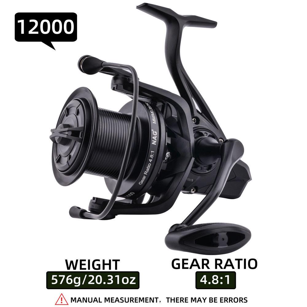 All-Metal Gapless Long-Casting Spinning Reel with Oblique Mouth for Sea Fishing, Model 14000.