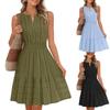 Women's Casual  Sleeveless V Neck A Line Dress With Pockets