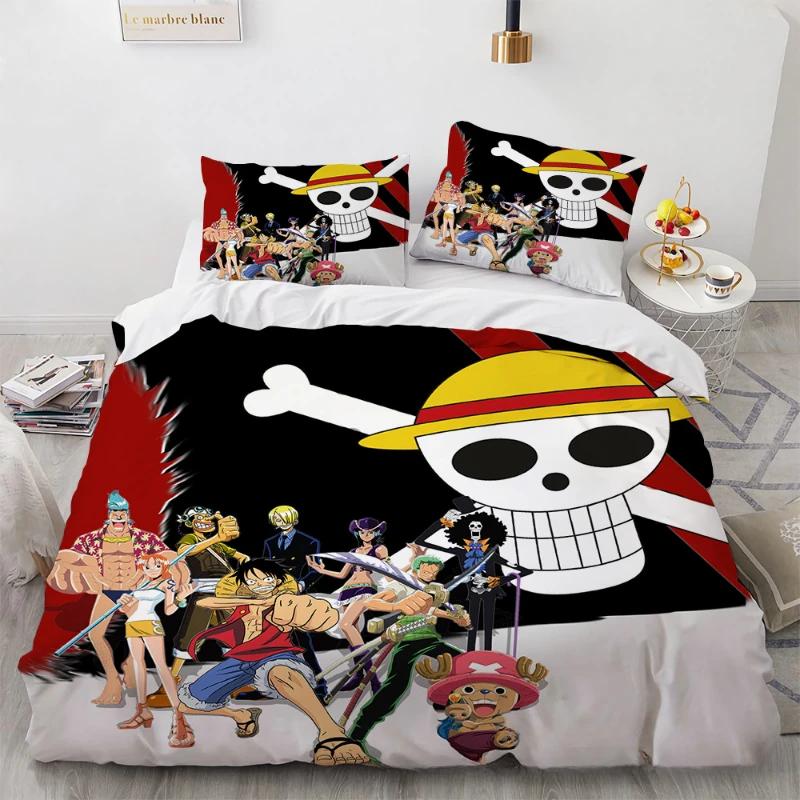 Anime One Piece Bedding Set Boys Girls Bedroom Decor Twin Full Queen King Size Cosplay Duvet Cover Pillowcases Gifts