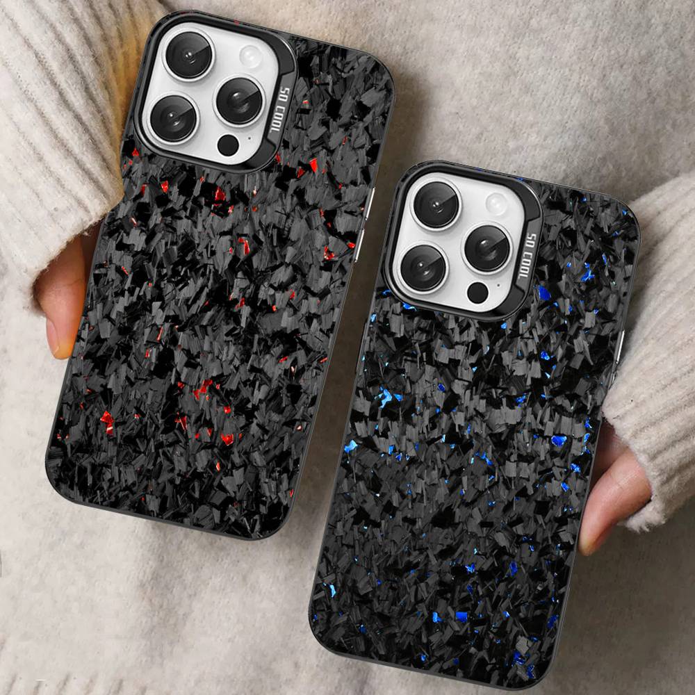 Geschmiedete Carbon Fundas Handyhülle Für IPhone 17 16 15 14 11 12 13 Pro Max Pro Plus Farbige Silberne Abdeckung