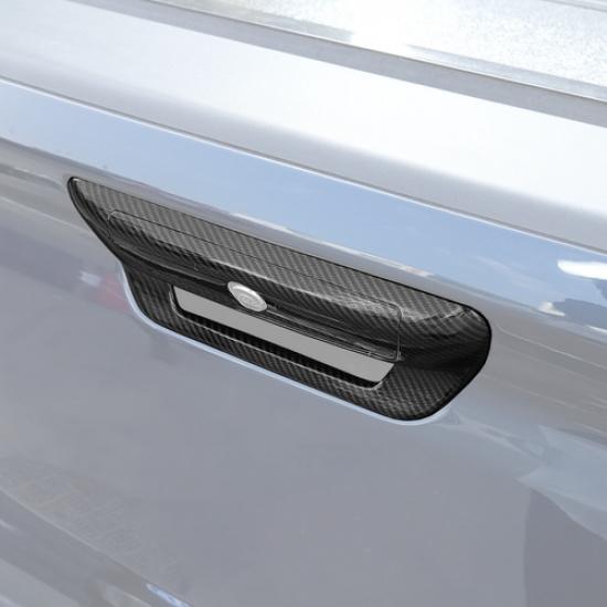 For 19-25 Dodge Ram 1500 Carbon Rear Door Tailgate Handle Cover Trim Decor Bezel